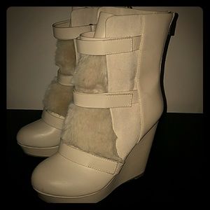 High leather/fur booties